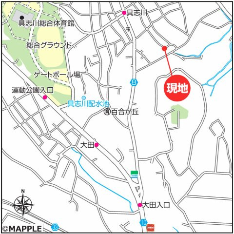 ハートフルタウンうるま市具志川Ⅲ　全2棟　1号棟の地図