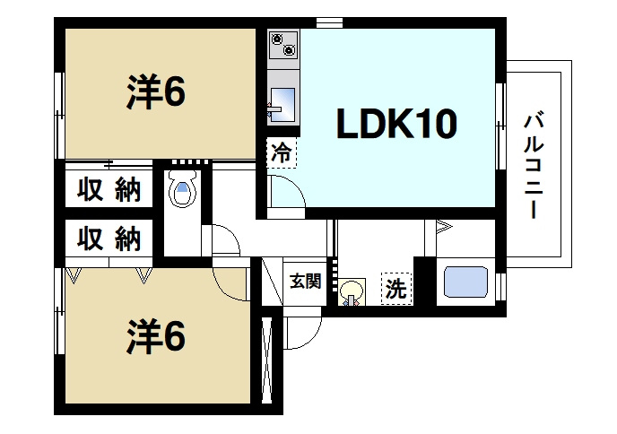 アルタイル梅美台の間取り|日当たりのいいお部屋です