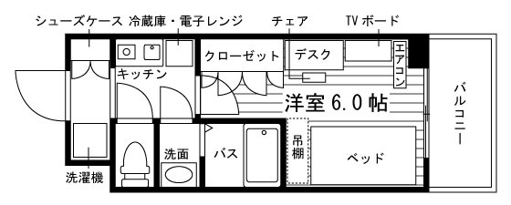 学生会館　NCRe京都深草の間取り|代表的な間取です