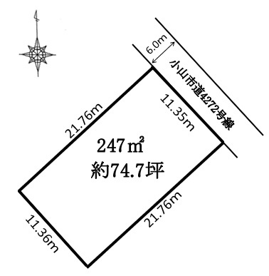小山市乙女1丁目の区画図