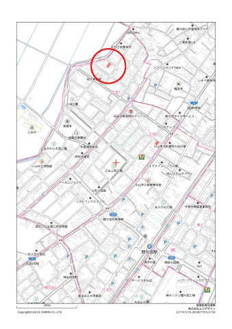 小山市乙女1丁目の地図