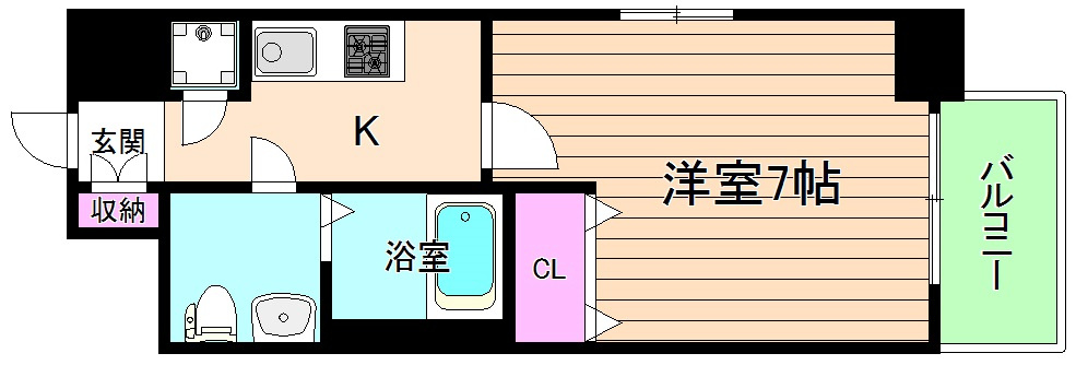 大阪市都島区中野町１丁目の賃貸マンションの間取り