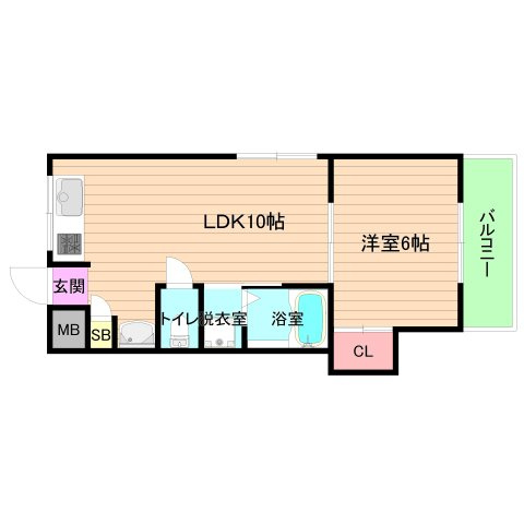 大阪市城東区中央１丁目の賃貸マンションの間取り