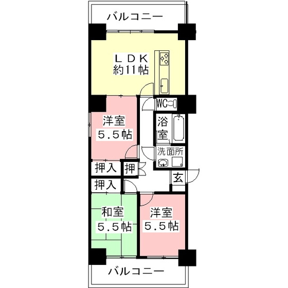 大長良川マンションの間取り
