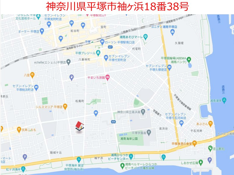 平塚市袖ヶ浜　大型中古住宅の地図