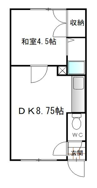 ハイツナカタニの間取り