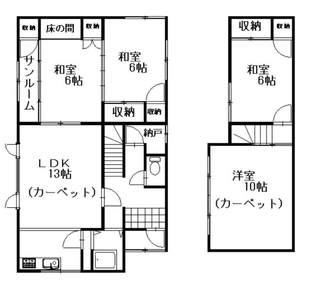 桜ヶ岡７丁目２４－４借家の間取り