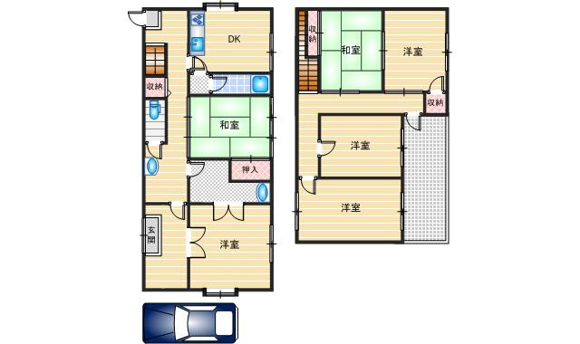 水尾1丁目戸建の間取り