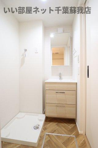 セミカ千葉寺 の洗面所|朝の準備に活躍する、洗髪洗面化粧台！