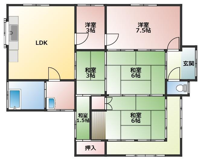 日奈久大坪町戸建の間取り
