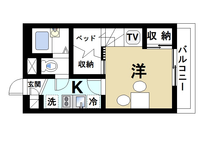 レオパレスグリシーナの間取り|コンパクトで快適な間取りです