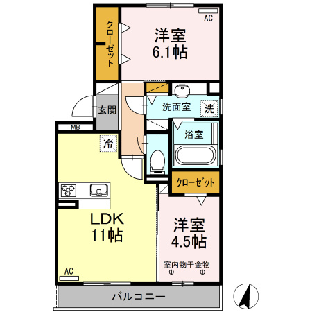 Ｄ－ｒｏｏｍ Ｇｌａｎｚの間取り