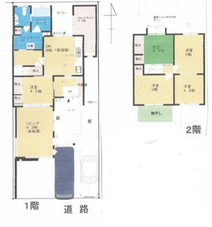 【間取り】 | 岩倉中在地町　中古テラスハウス【駐車3台可】