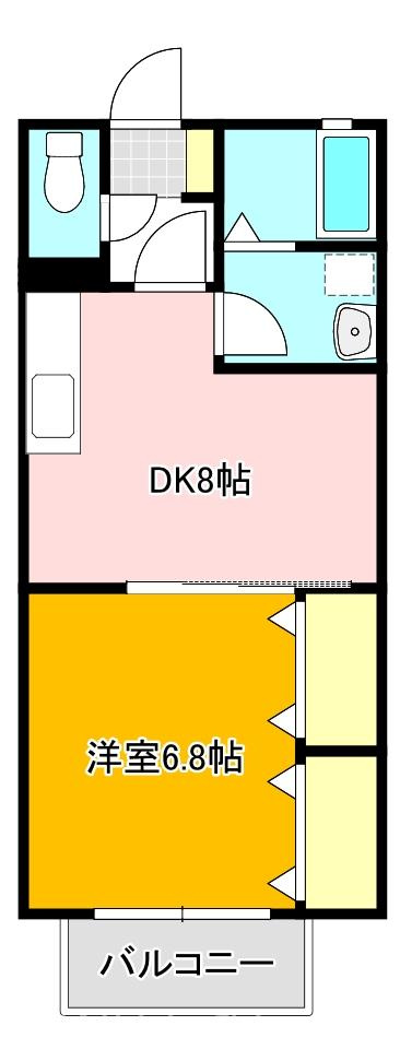 直方市大字感田のアパートの間取り