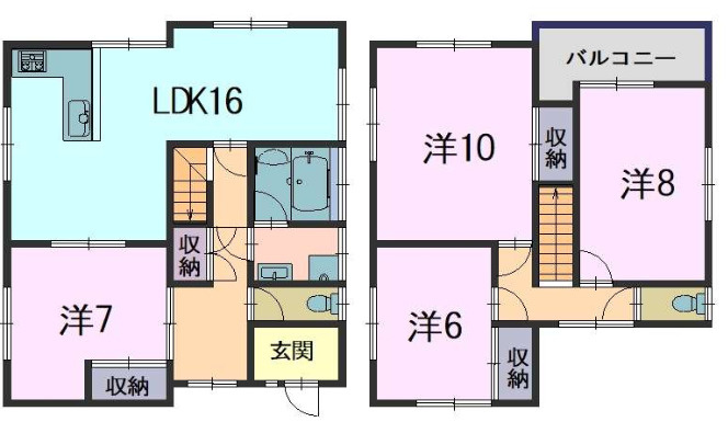 LDK16帖 全居室6帖以上 伊川谷町潤和　中古戸建の間取り