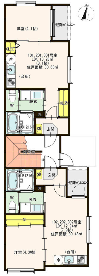 ハーモニーテラス上小田井Ⅳの区画図