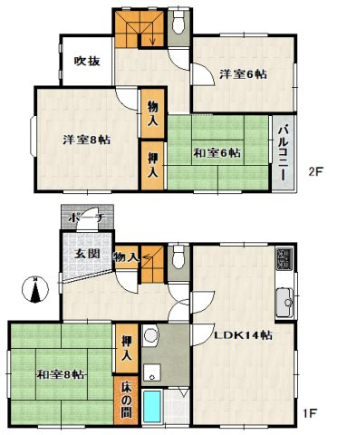 武庫山１丁目貸家の間取り