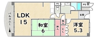 【間取り】 | ネオコーポラス島ノ内Ａ棟