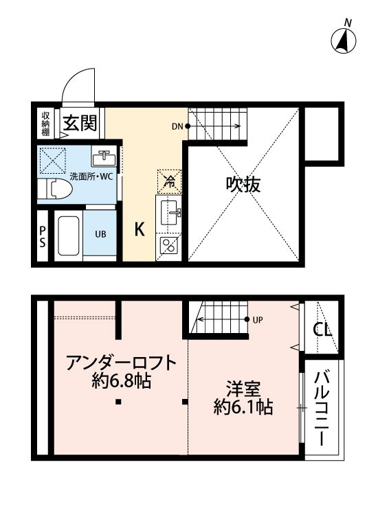 熊本市西区花園３丁目のアパートの間取り
