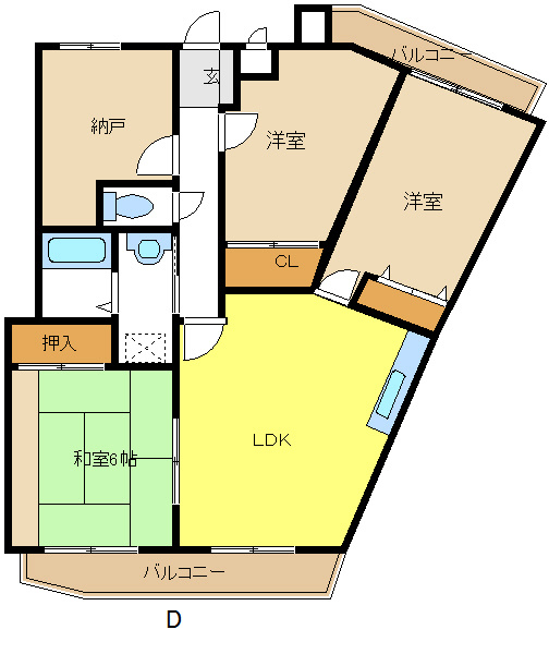 ヴィアーレマルフク南館の間取り