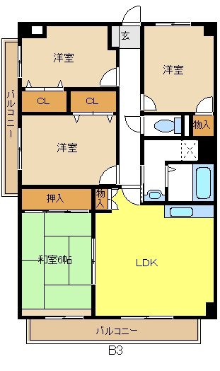 ヴィアーレマルフク南館の間取り