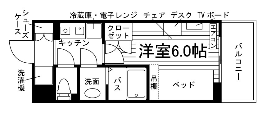 学生会館 BlanCanvas北山大宮の間取り|代表的な間取りです