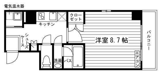 ルミネス姉西洞院の間取り|代表的な間取です