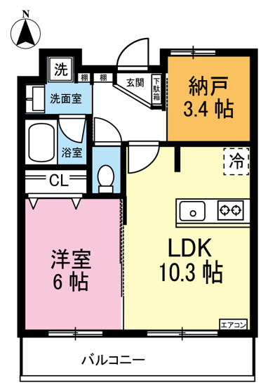 【間取り】 | ルーチェ日吉 | 1SLDKタイプはキッチンと寝室を分けたい方におすすめです☆カップルさんや新婚さんにも大人気！納戸付きでお部屋が広々使えます☆