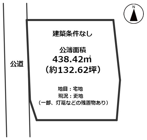 越前市村国1丁目132坪売地の土地図