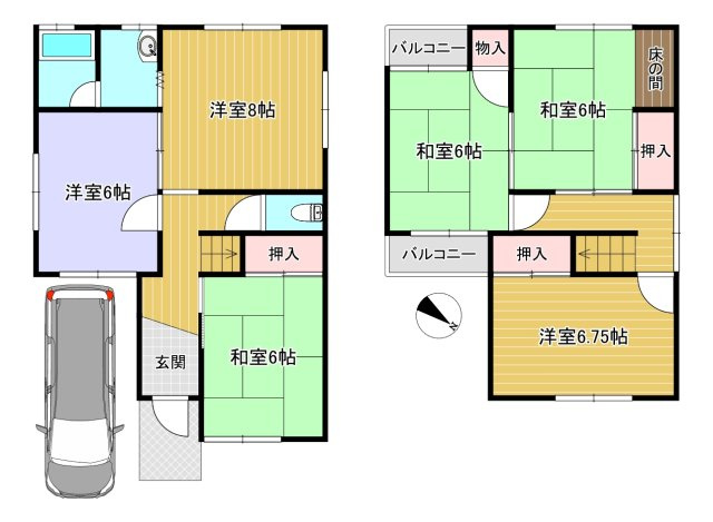 【間取り】 | 土師町５丁　中古戸建