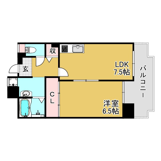 神戸市兵庫区西出町１丁目の賃貸マンションの間取り