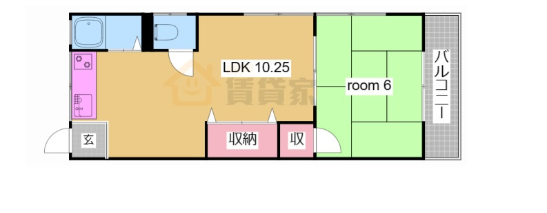 神戸市兵庫区菊水町９丁目のアパートの間取り