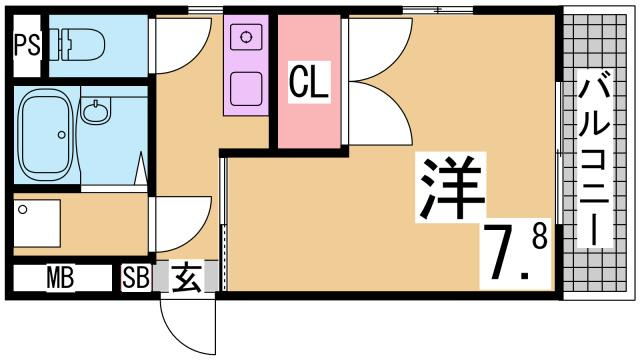 神戸市長田区大丸町１丁目の賃貸マンションの間取り