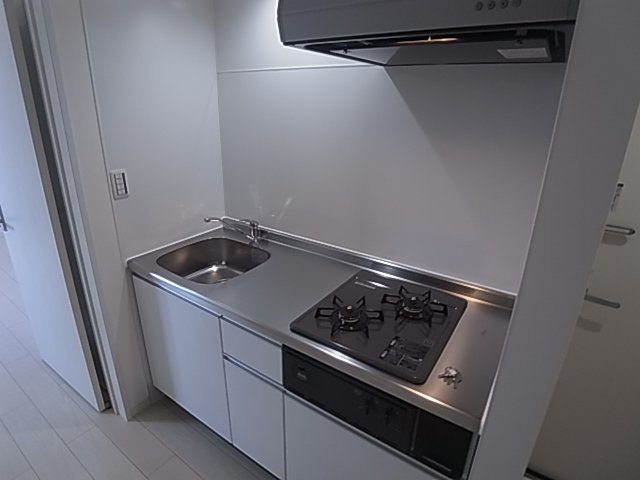 神戸市長田区野田町９丁目のアパートのキッチン|システムキッチン（ガス２口）