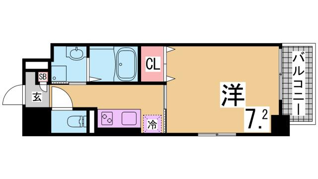 神戸市兵庫区入江通３丁目の賃貸マンションの間取り