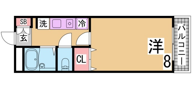 神戸市須磨区須磨浦通４丁目の賃貸マンションの間取り