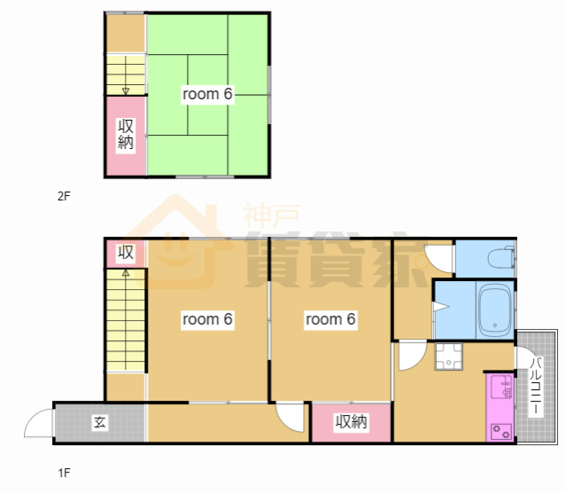 神戸市北区西大池１丁目の賃貸マンションの間取り