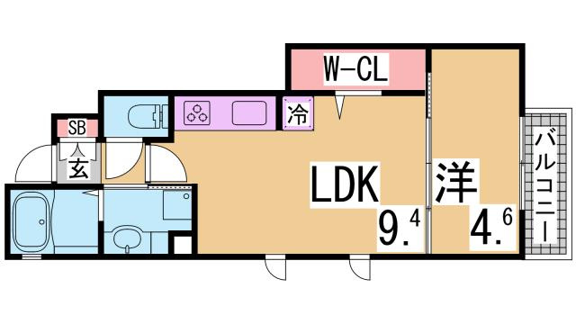 神戸市長田区大塚町９丁目のアパートの間取り