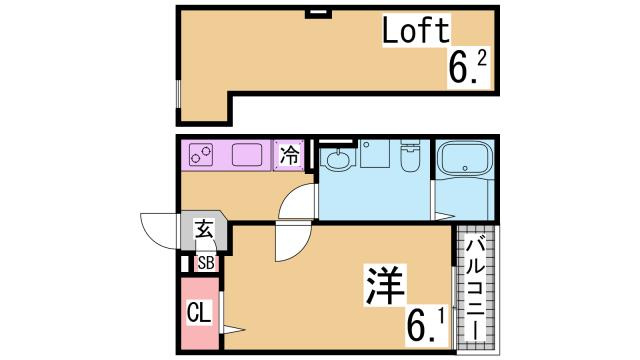 神戸市長田区御蔵通３丁目のアパートの間取り