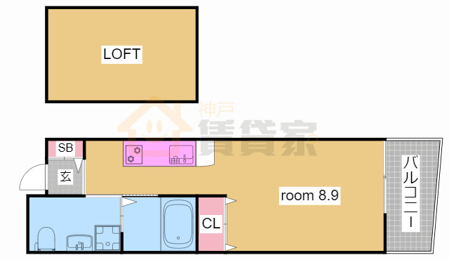 神戸市須磨区須磨浦通６丁目のアパートの間取り