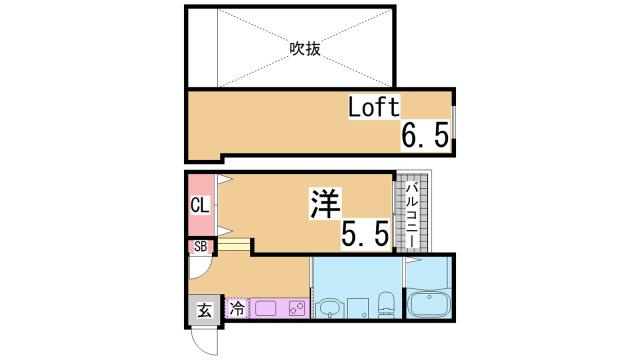 神戸市須磨区小寺町４丁目のアパートの間取り