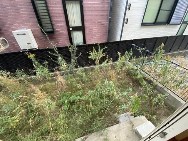 神戸市須磨区東町４丁目のアパートのバルコニー|庭