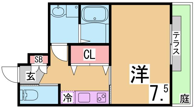 神戸市須磨区月見山町３丁目のアパートの間取り
