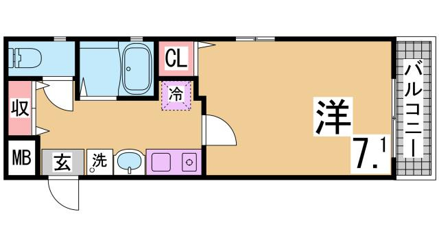 神戸市須磨区須磨浦通６丁目の賃貸マンションの間取り