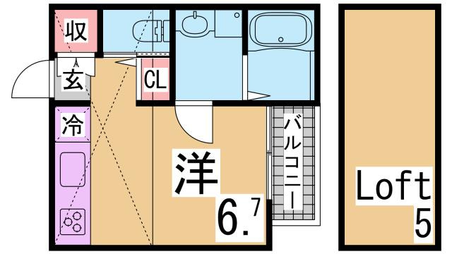 神戸市須磨区須磨浦通６丁目のアパートの間取り