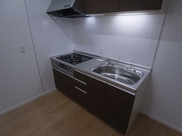 神戸市須磨区須磨浦通６丁目のアパートのキッチン|システムキッチン（ガス3口）