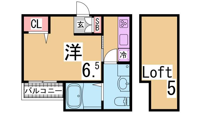 神戸市長田区長尾町１丁目のアパートの間取り