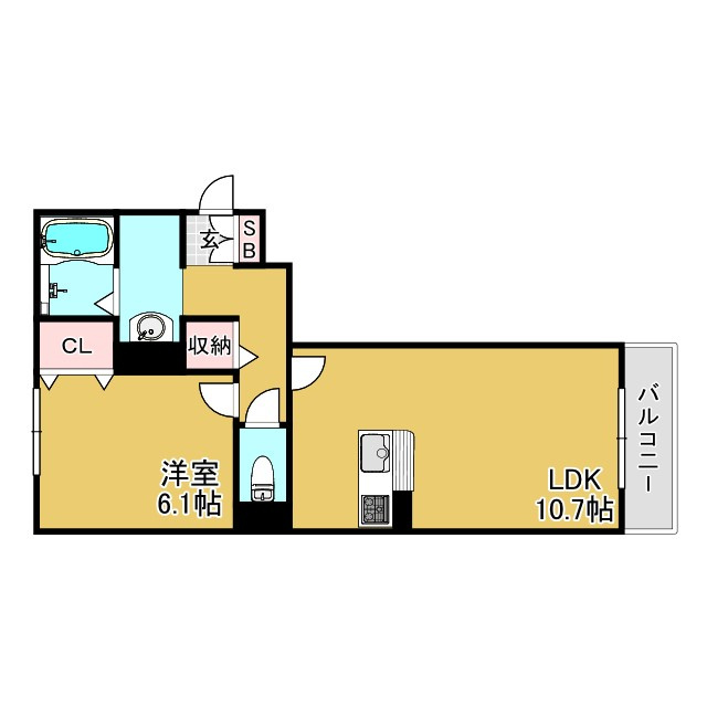 神戸市長田区片山町１丁目のアパートの間取り