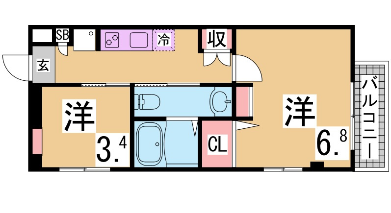 神戸市須磨区妙法寺字大津江の賃貸マンションの間取り