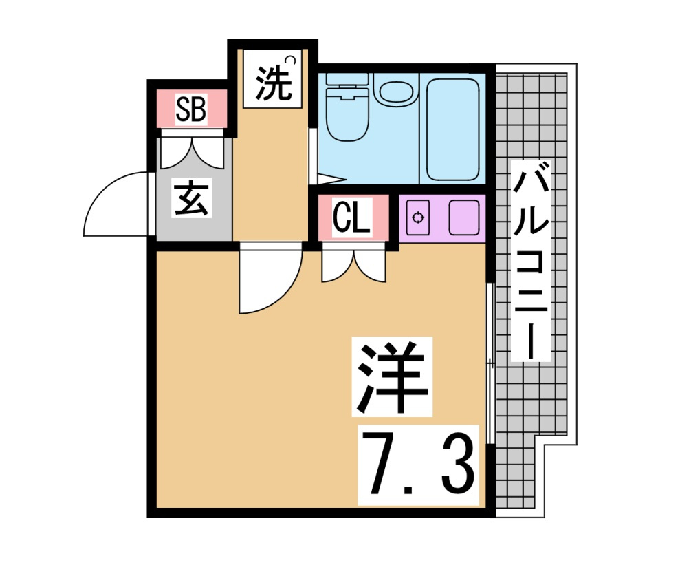 神戸市兵庫区中道通１丁目の賃貸マンションの間取り